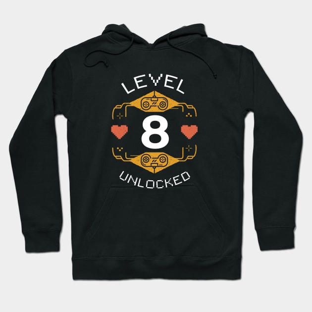 Retro Gaming Level 8 Unlocked Hoodie by SLAG_Creative